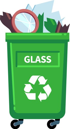 Glass waste container trash sorting garbage can vector image