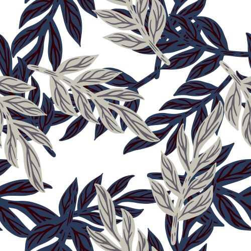 Tropical blue leaves seamless background Vector Image
