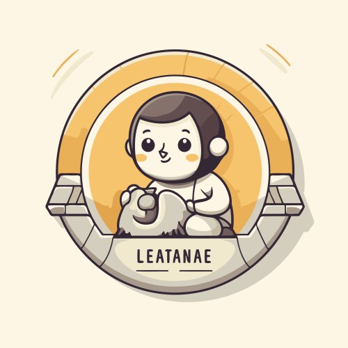 A kid playing with cute little baby boy Vector Image