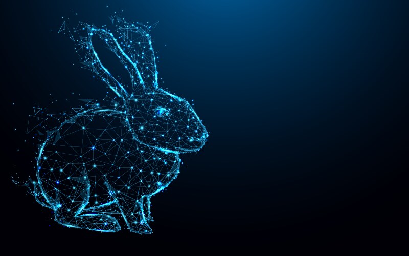 Abstract rabbit form lines and triangles point vektorbild