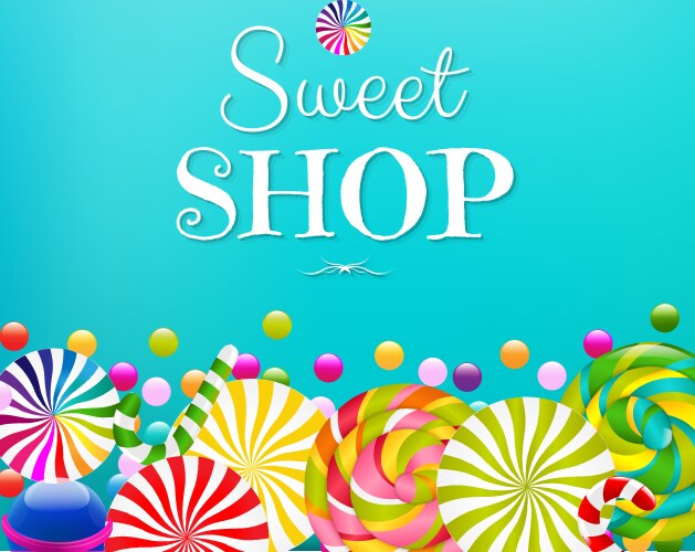 card with color lollypop border vector image