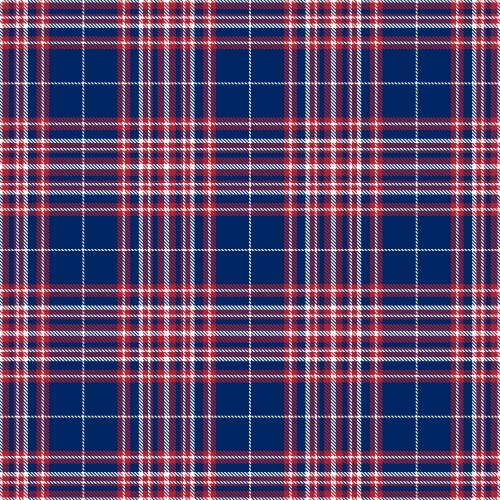 patriotic tartan white blue red seamless vector image