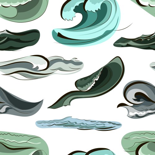 Sea waves icons set Royalty Free Vector Image - VectorStock