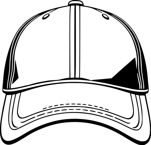 Baseball Cap Line Art Vector Image