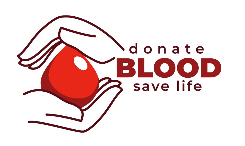 donate blood and save life isolated icon vector image vector image