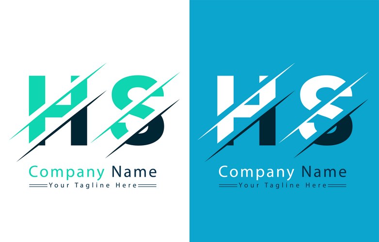 Elegant HS Letter Logo - Modern Typography Vector Image