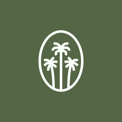Palm tree gold logo icon Royalty Free Vector Image