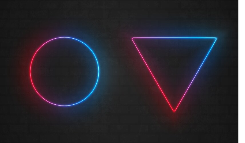 Triangle arrow neon sign Royalty Free Vector Image