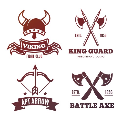 Viking Knight Emblems Vector Image