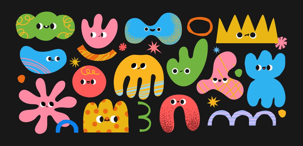 Abstract shape character naive amorphous objects vector image