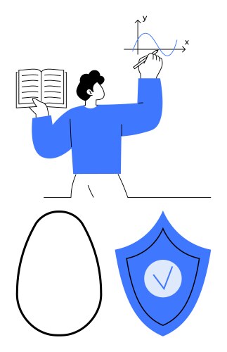 Man analyzing data with open book shield icon vector image