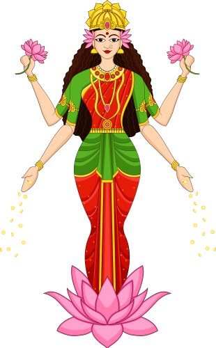 Diwali Lakshmi Pooja Vector Image