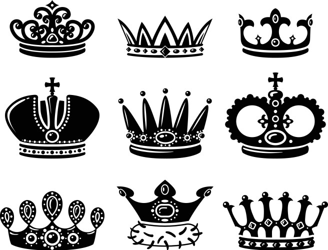 Elegant Crown Set Vector Image