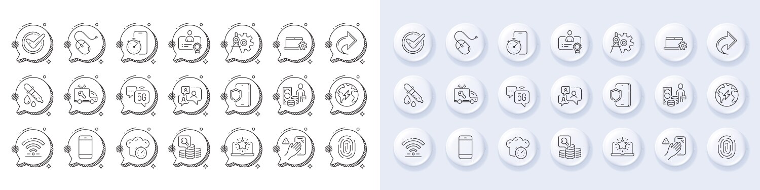 Notebook service fingerprint and certificate line vector image