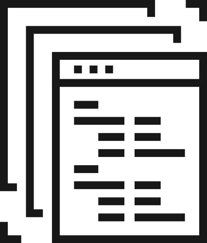 Source code flat line web icon concept vector image