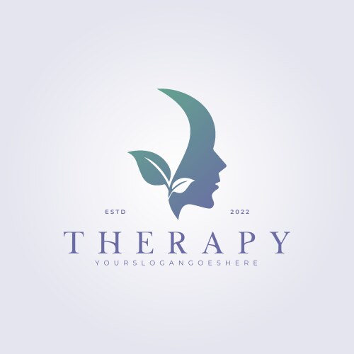 Mental health therapy mind help logo vector image