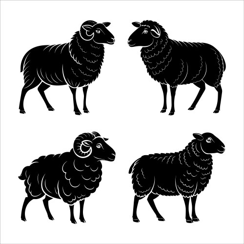 Sheep Lamb Silhouette Vector Images (over 5,400)