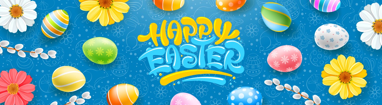 Easter background with cute bunny Royalty Free Vector Image
