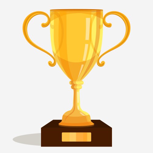 Realistic golden trophy gold cup award Royalty Free Vector