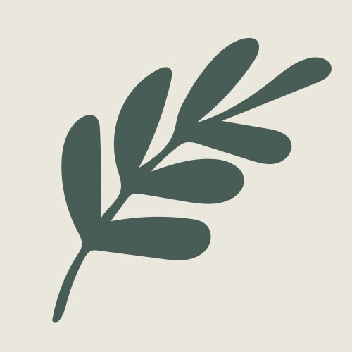Green leaf line art icon Royalty Free Vector Image