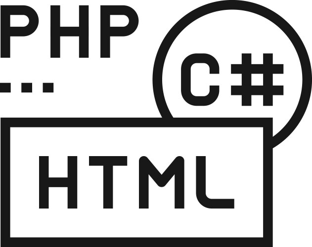Coding language flat line web icon concept vector image