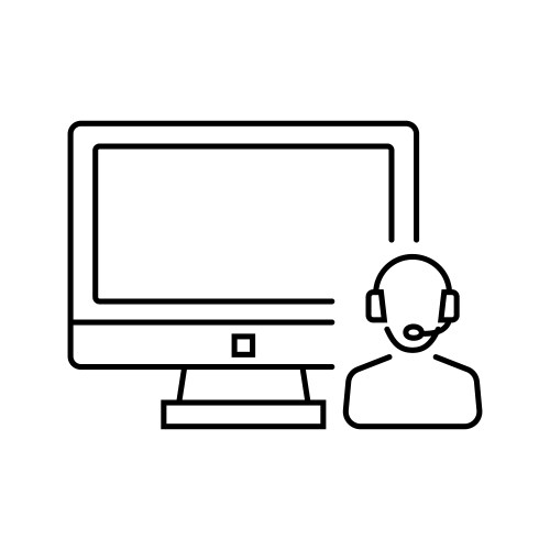 call center system administrator icon in thin vector image