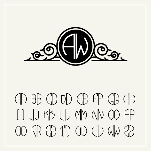 Two Letter Logo Monogram Vector Images (over 2,300)