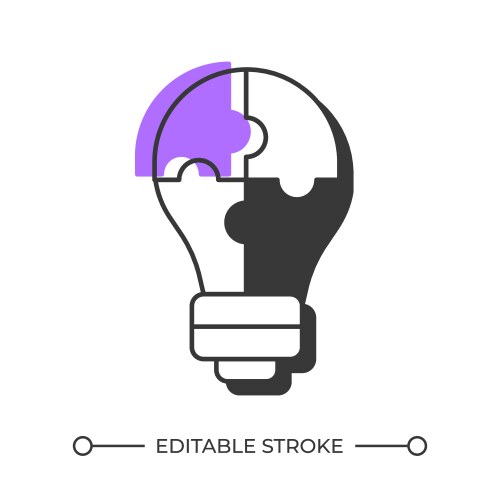 Problem solving offset shadow line icon vector image