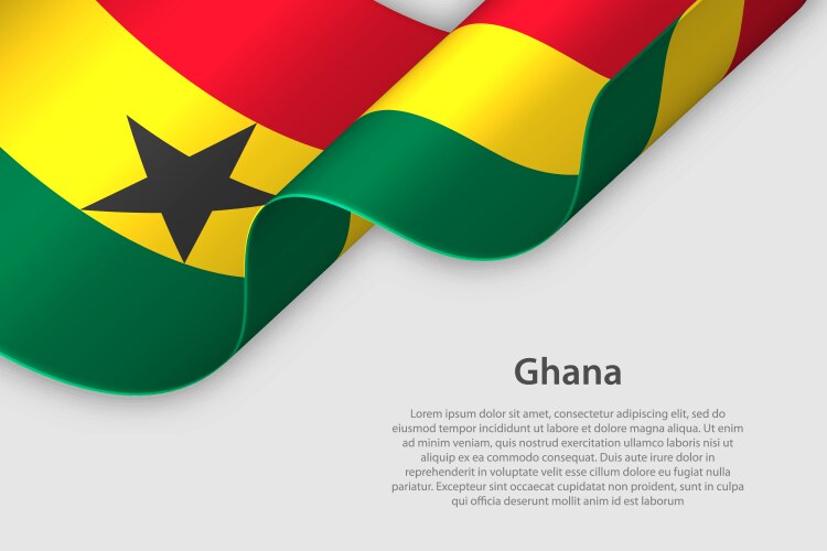 Ghana Flag Ribbon Celebration Vector Image