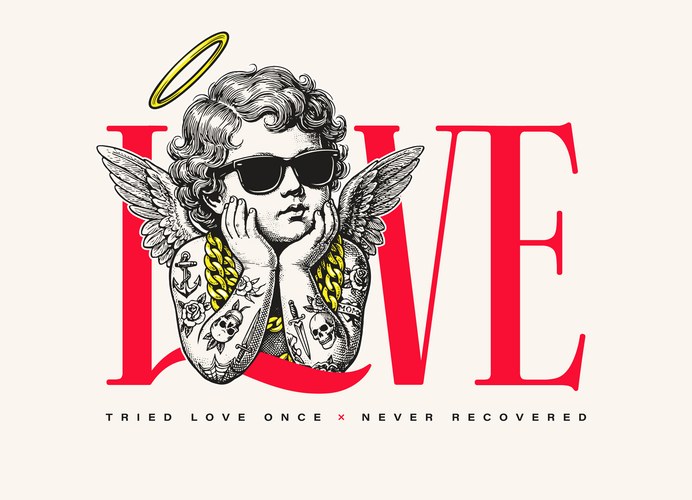 Brutal Cupid Love Vector Image