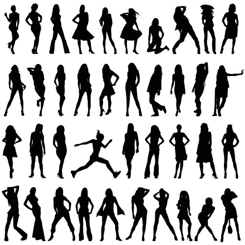 set of fashion women vector image