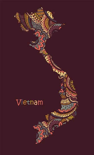 Vietnam Ethnic Map - Hand Drawn Vector Image