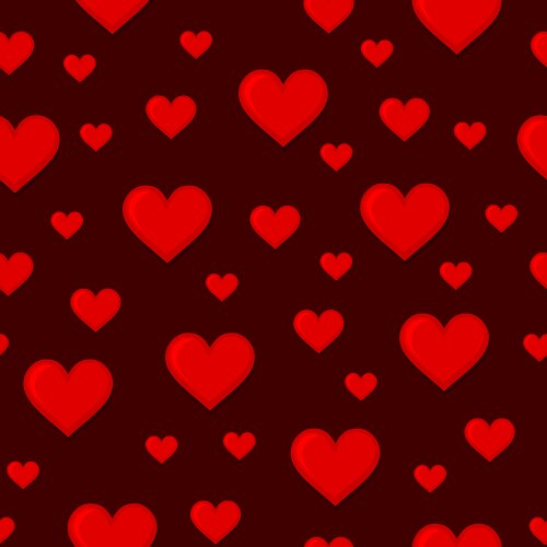 Red heart shapes isolated on black background Vector Image
