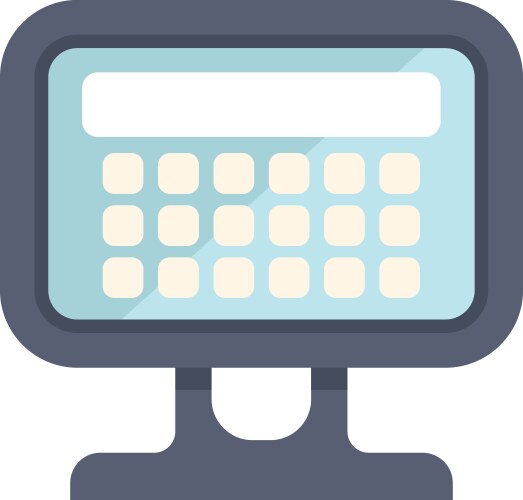 Calculator showing empty screen displaying vector image