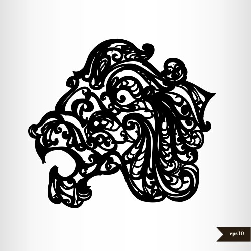 Zodiac signs black and white - leo Vector Image
