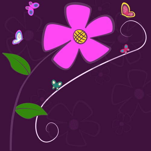 lilac flower card vector