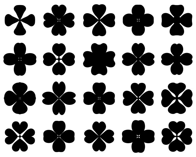 silhouettes of four leaf clover vector image