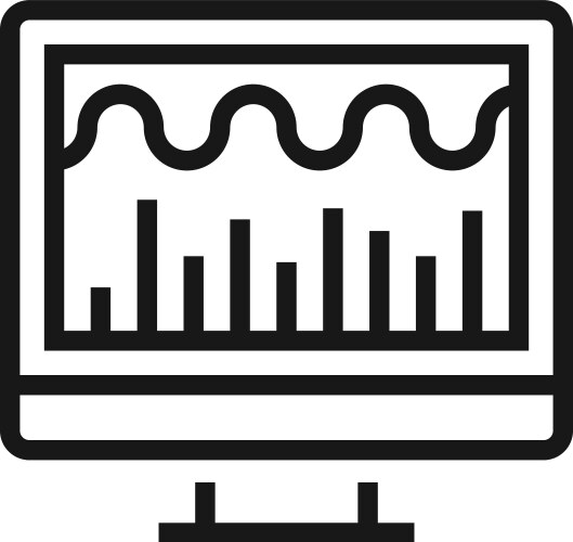 System monitoring flat line web icon concept vector image