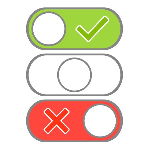 Toggle button switch off or turn modern selector vector image