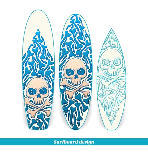 Surfboard set prints Royalty Free Vector Image