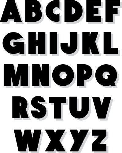 bold alphabet font type vector