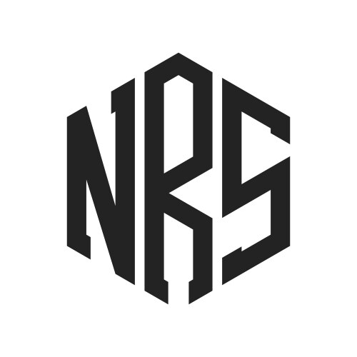 Letter nr monogram logo in bold triangle design Vector Image