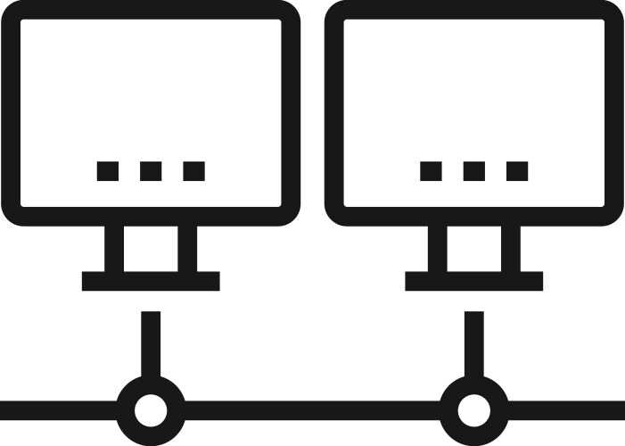 Distributed database flat line web icon concept vector image