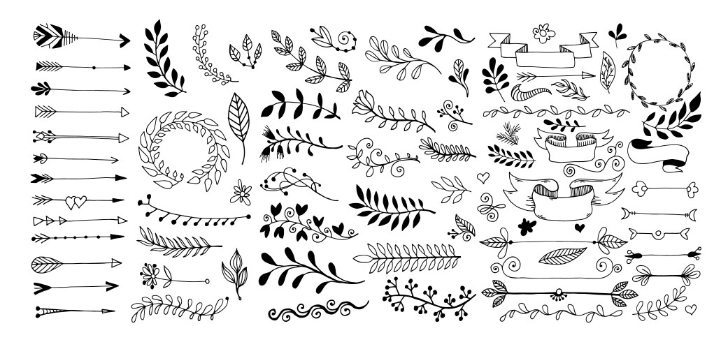 set of hand drawing page dividers borders vector image