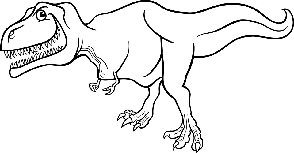 cartoon tyrannosaurus dinosaur for coloring book vector image