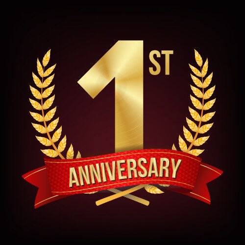 1 year anniversary one first celebration vector image