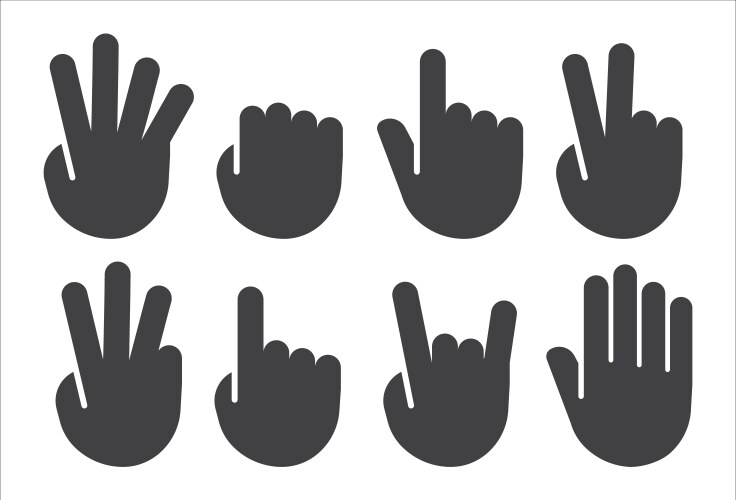 hand gestures icon set vector