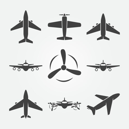 Aircraft icon set Royalty Free Vector Image - VectorStock