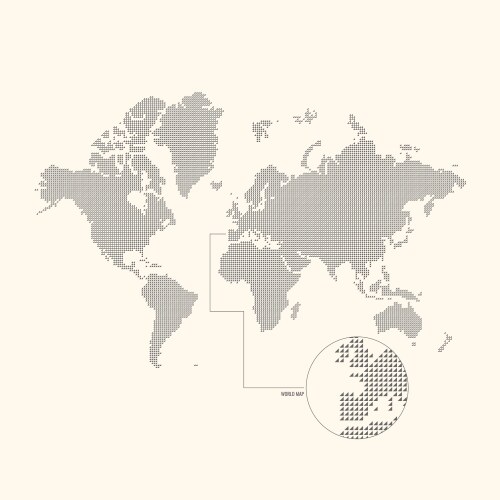 dotted world map vector image