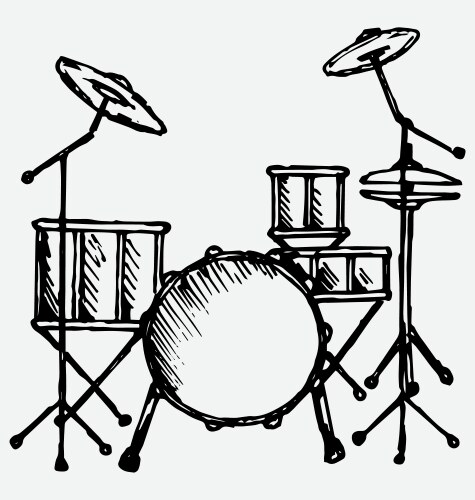 Drum outline cartoon icon symbol design isolated Vector Image